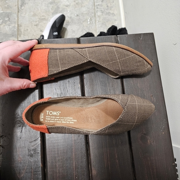 Toms Jutti Toffe Micro Goen Plaid Flat - Picture 1 of 6